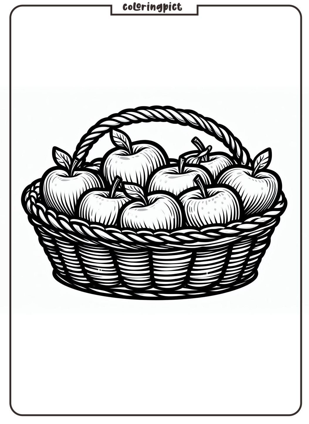 Apple Basket Coloring Page 2 Apple Basket Coloring Page Online