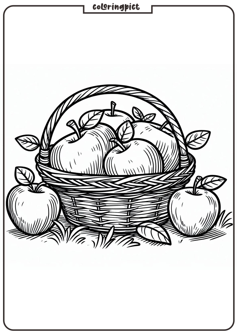 Apple Basket Coloring Page 5 Apple Basket Coloring Pages Online