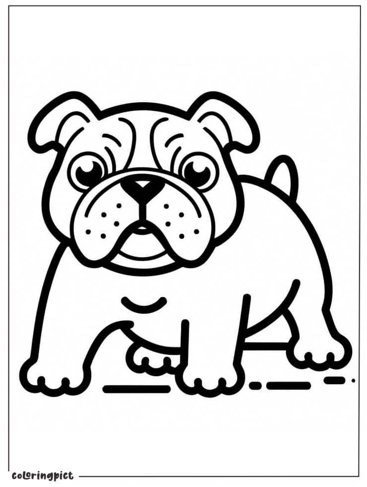 Baby Bulldog Coloring Page