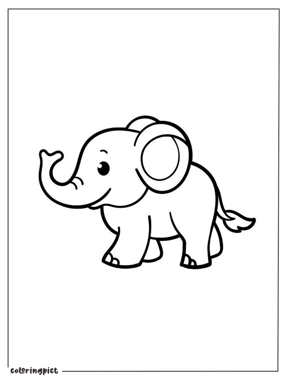 Baby Elephant Walking Coloring