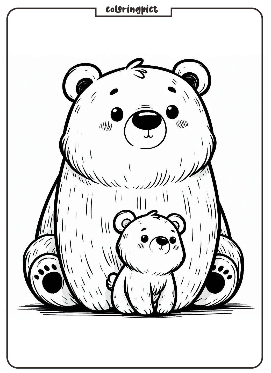 Bear Cub and Mama Bear Coloring Pages