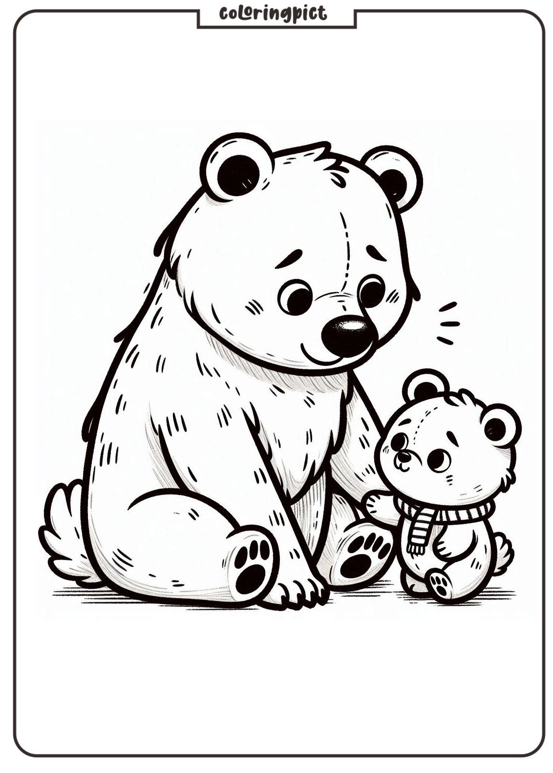 Bear Cub and Mama Bear Coloring of Pages