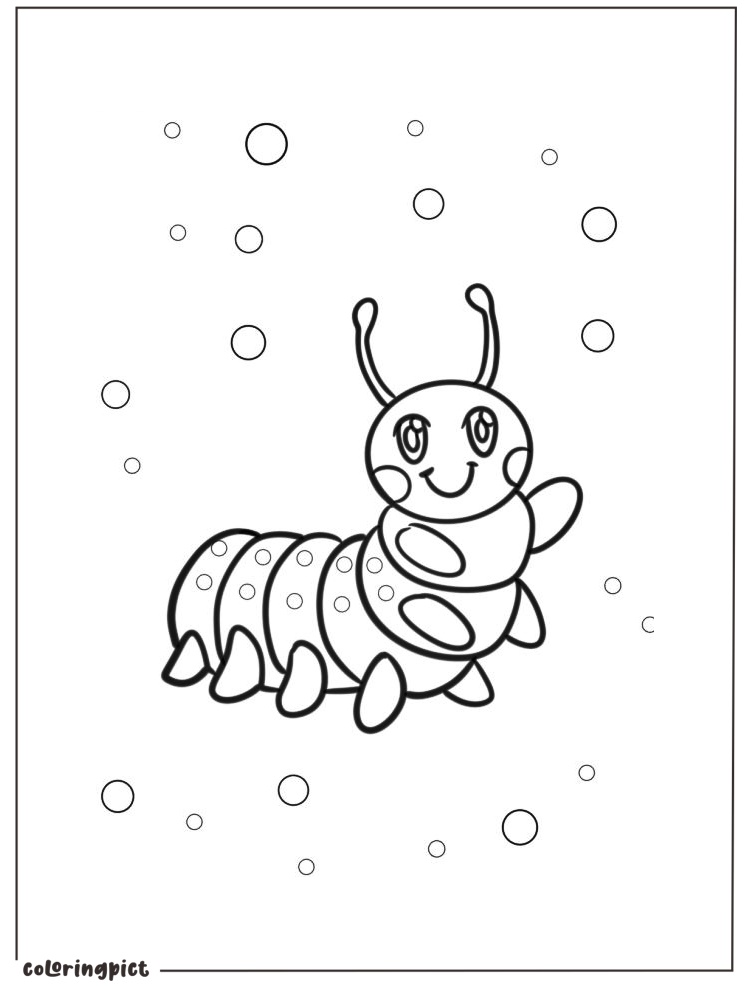 Cartoon Caterpillar Coloring
