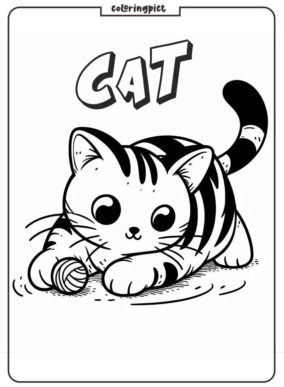 Cat Coloring Page Download