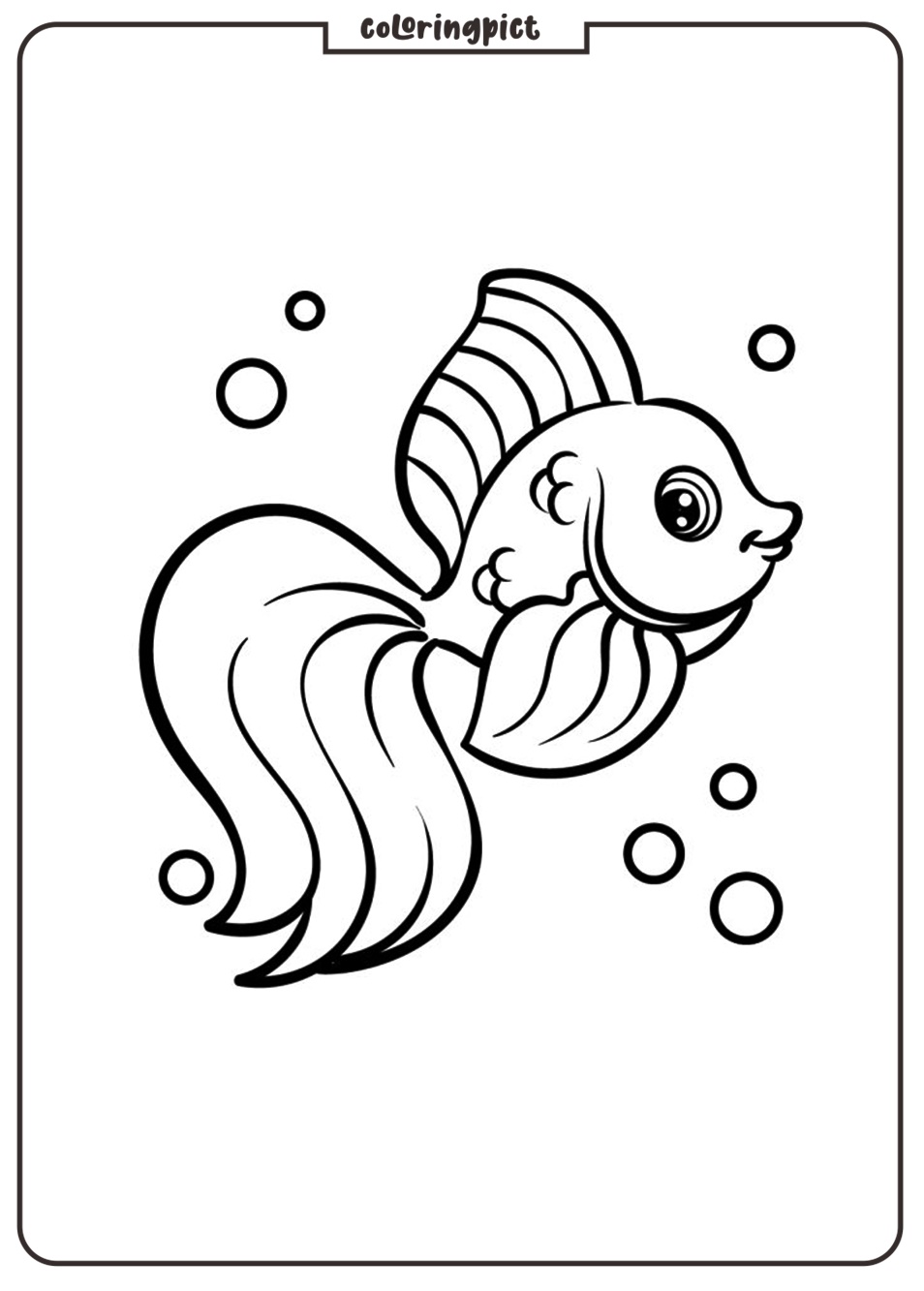 Coloring Page of Goldfish Printable