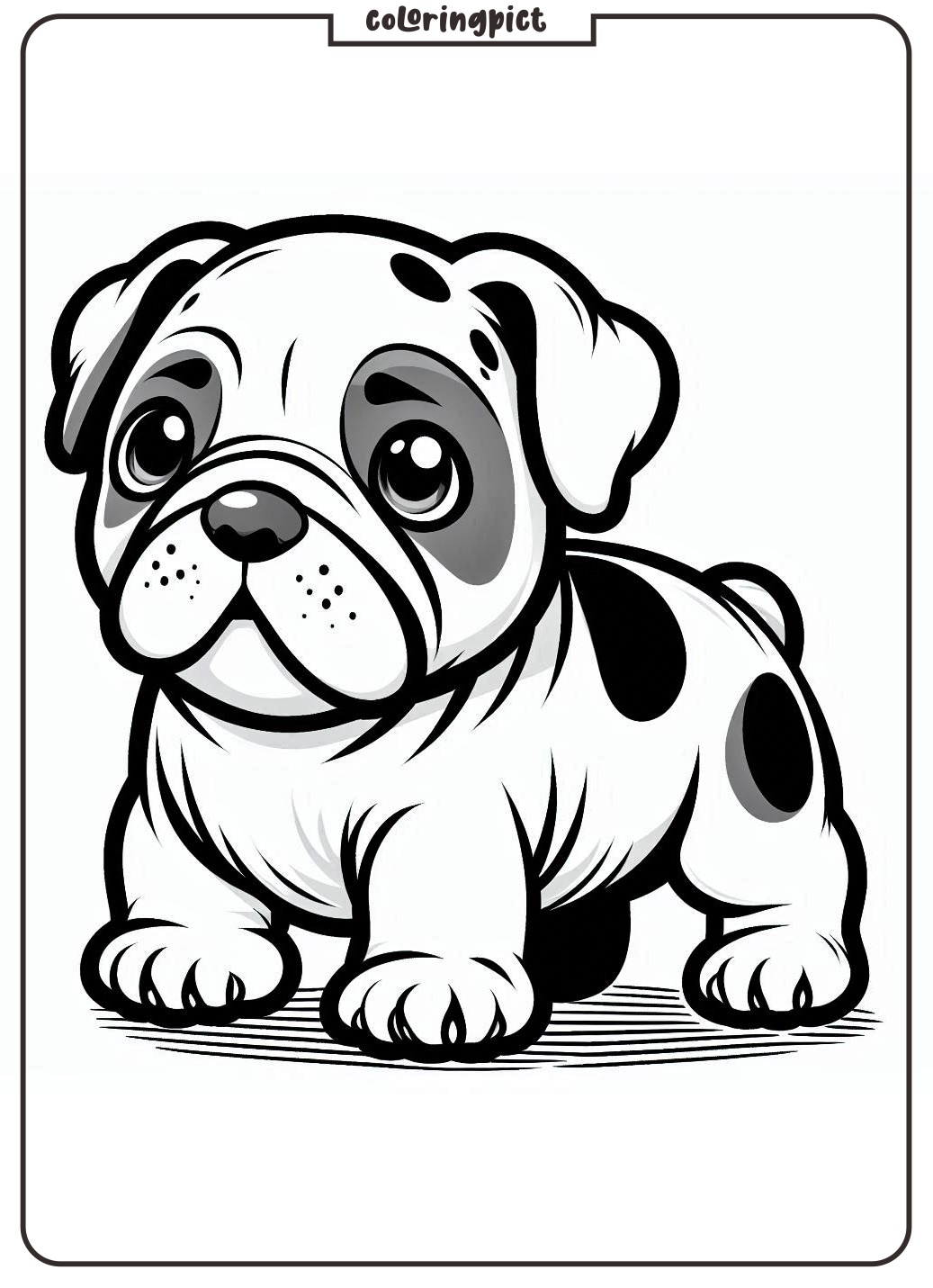 Cute Baby Bulldog Coloring Page
