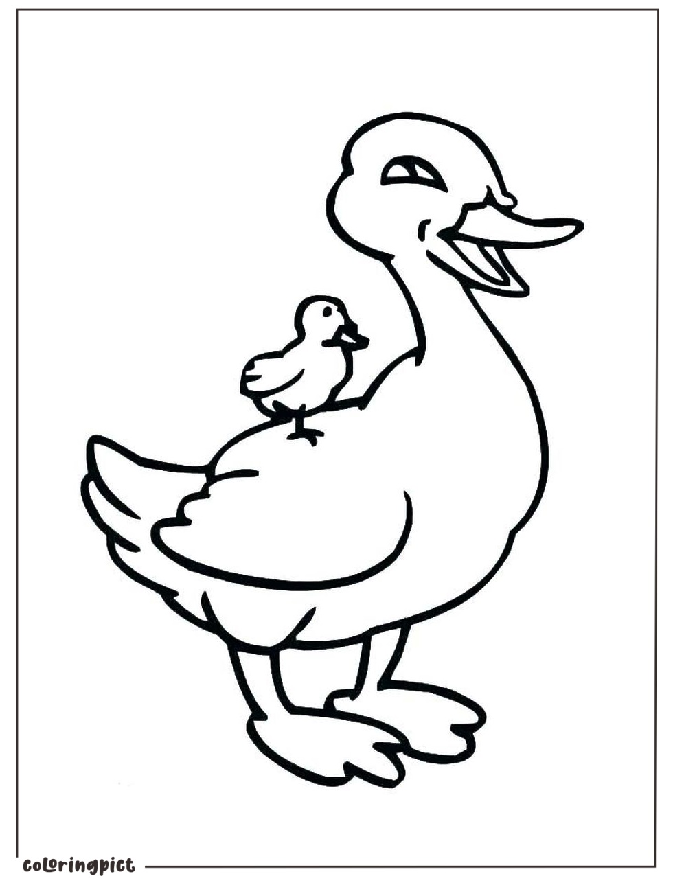 Cute and Friendly Duck Coloring Page 3 Duck Coloring page Printable