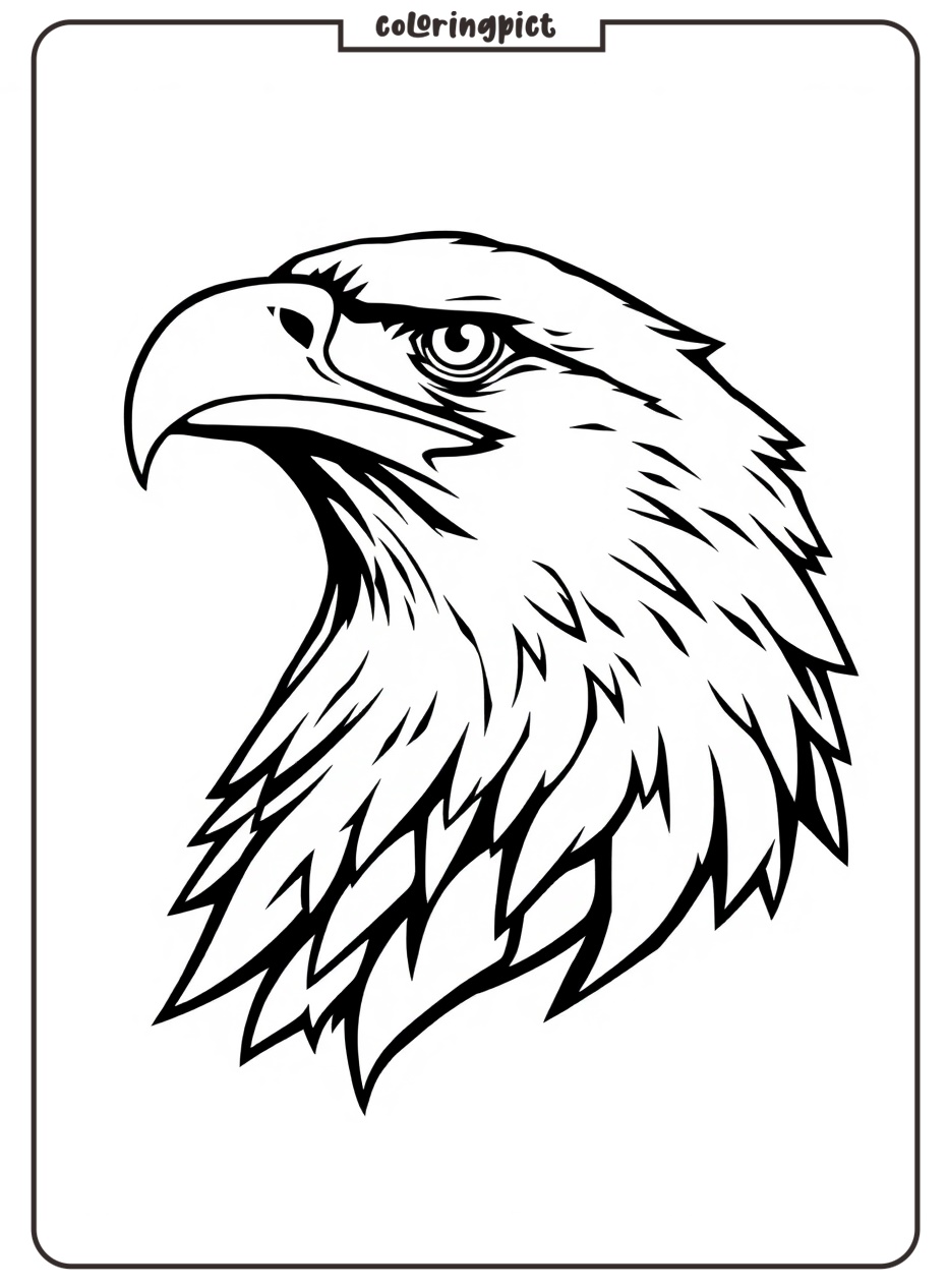 Eagle head coloring for kids