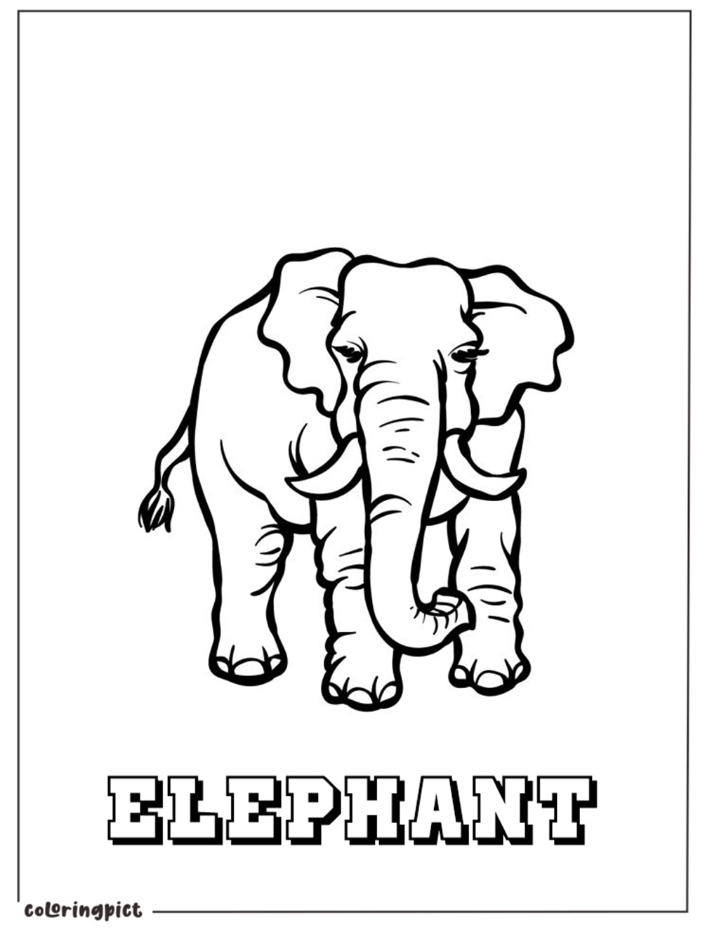 Easy Elephant Coloring page
