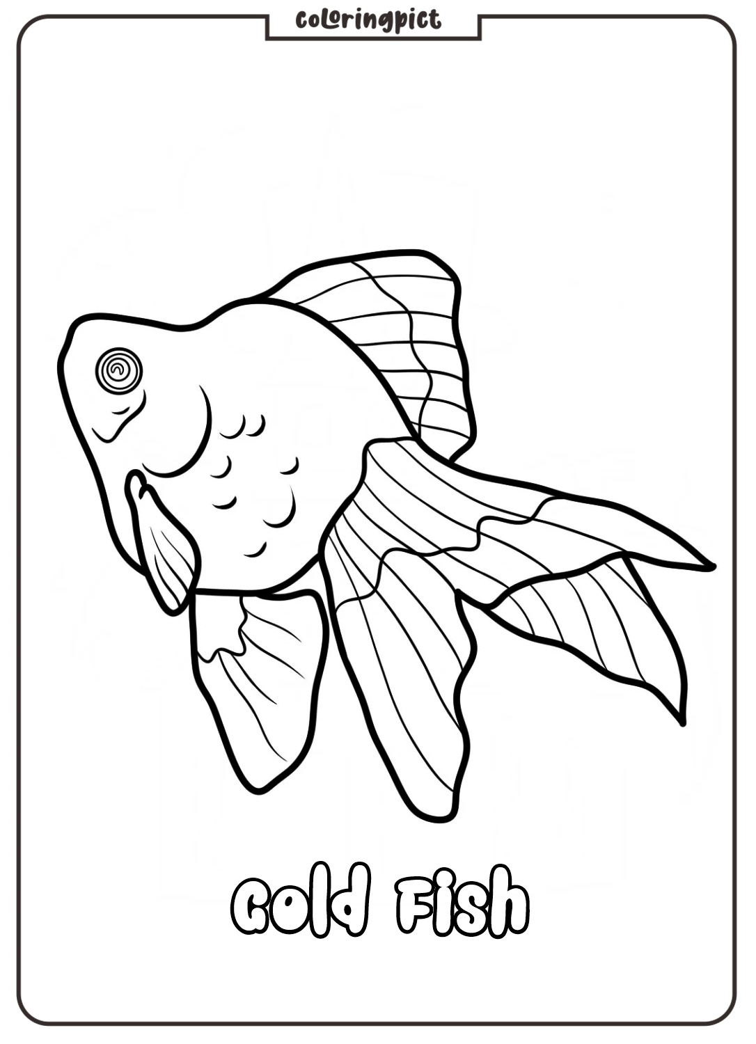 Easy Goldfish Coloring Sheet for Kids