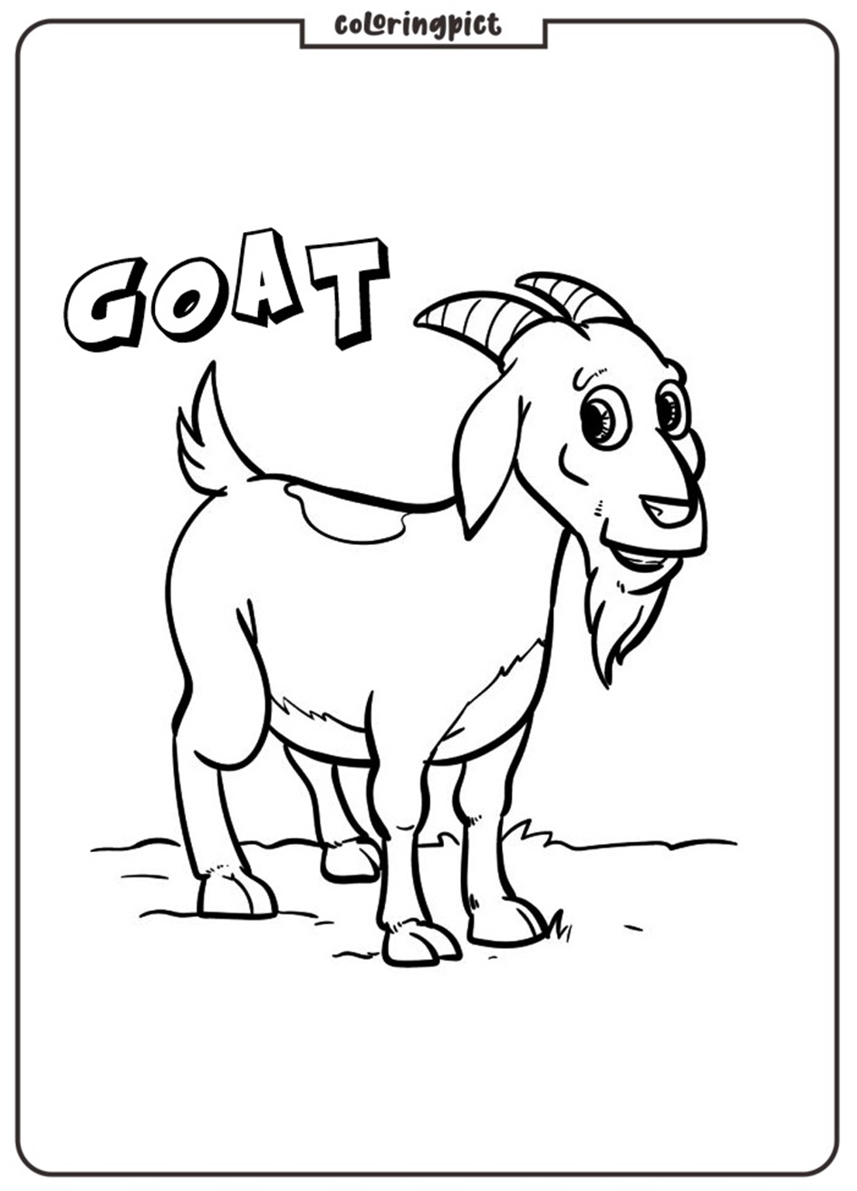 Goat Coloring Pages for Kids 2 Goat coloring page for kid