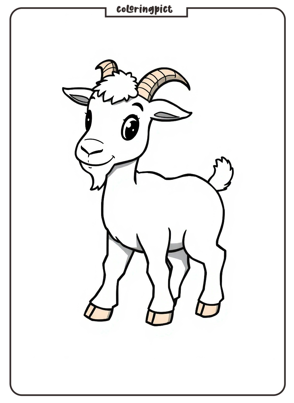Goat Coloring Pages for Kids 3 Goat coloring page for kids printable