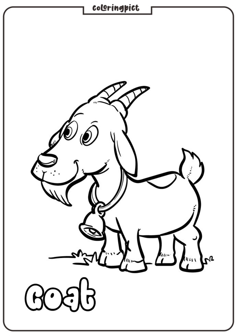 Goat Coloring Pages for Kids 4 Goat coloring page for kids