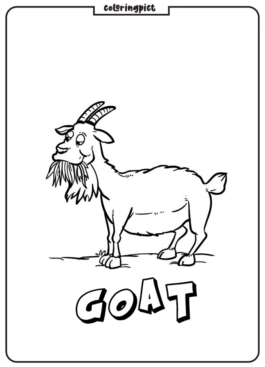 Goat Coloring Pages for Kids 6 Goat coloring pages