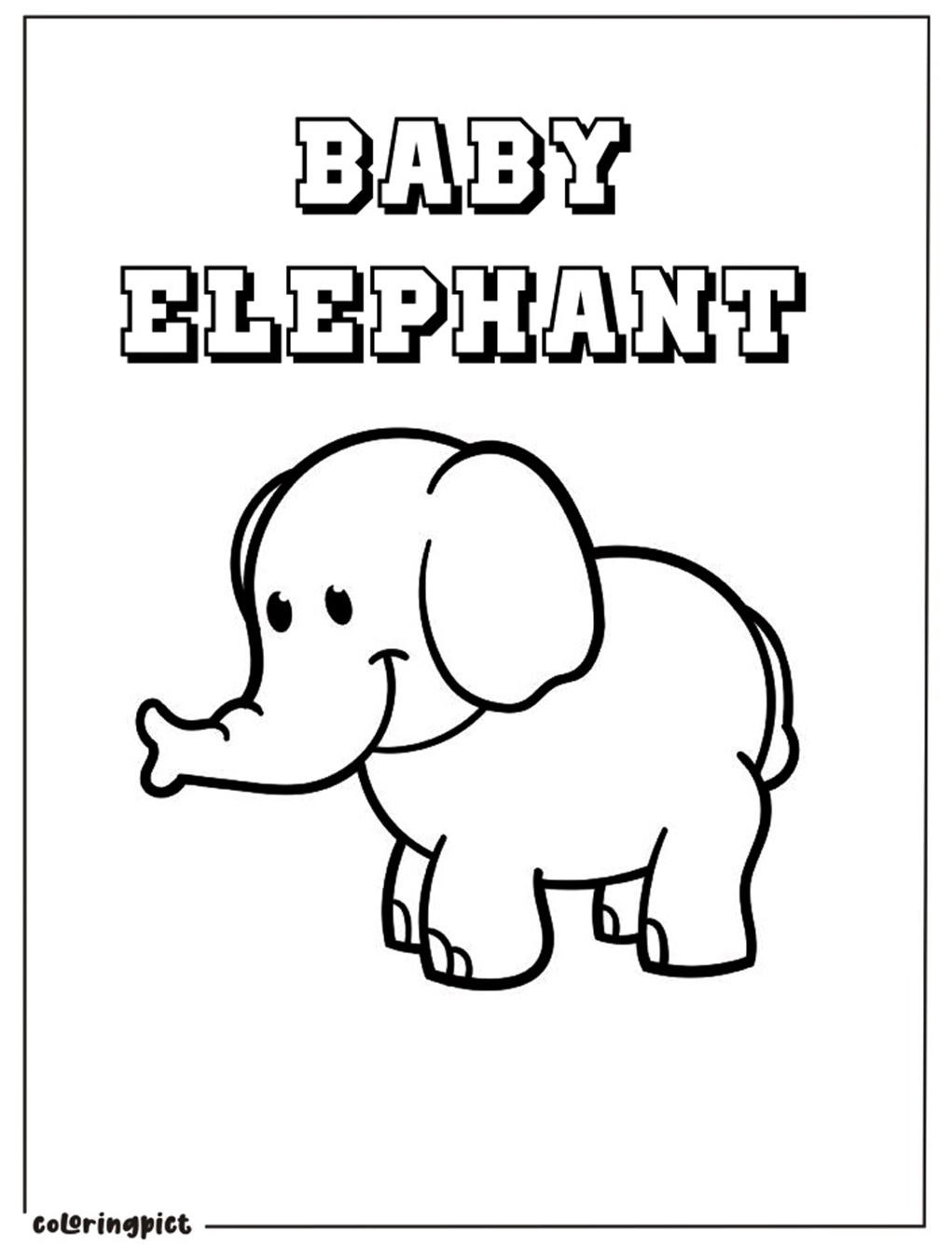 Happy Baby Elephant ti Color for Kids