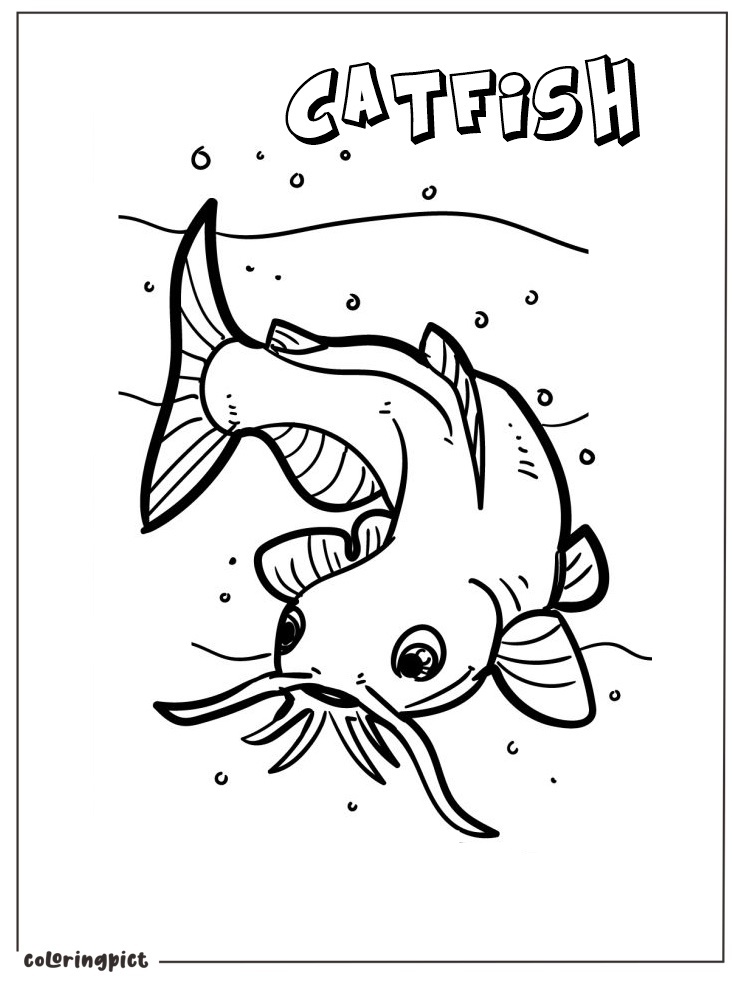 Printable Catfish coloring pages