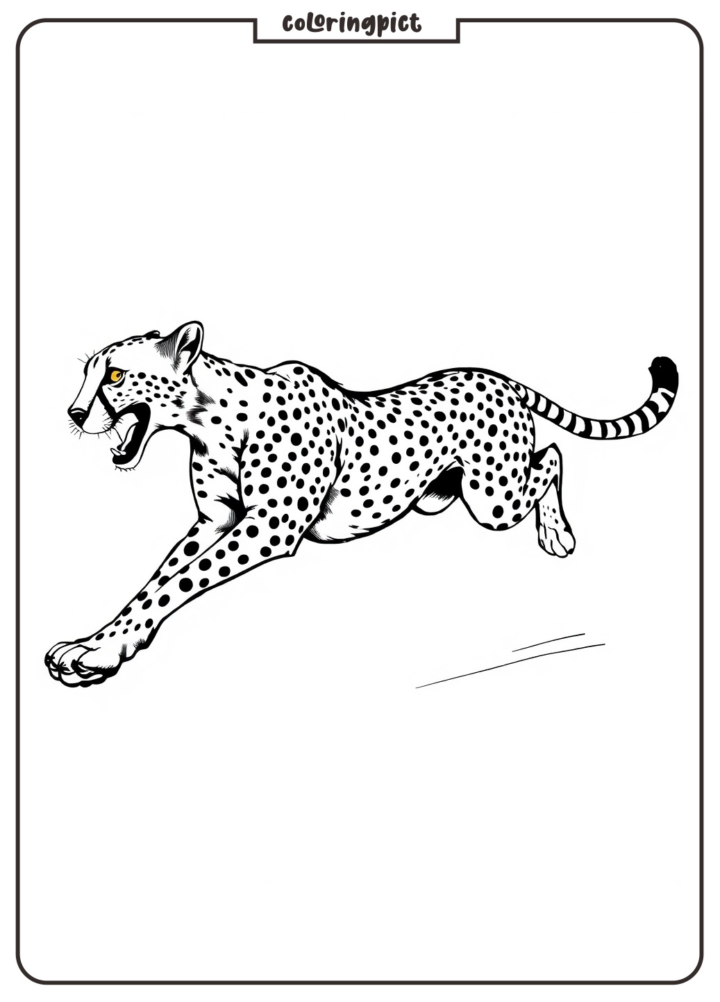 Printable Cheetah Coloring Page