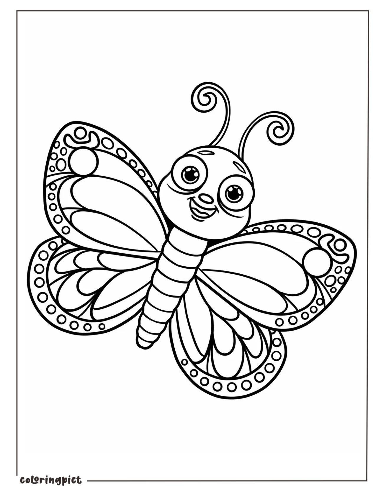 Let Your Imagination Take Flight with Butterfly Coloring Page 6 Smiling Butterfly Coloring Pages for Kids