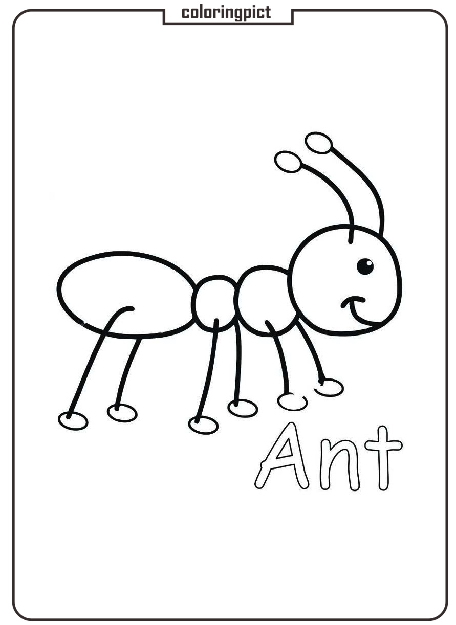 Discover the Busy World of Ant Coloring Pages 1 ant animal coloring page for kids
