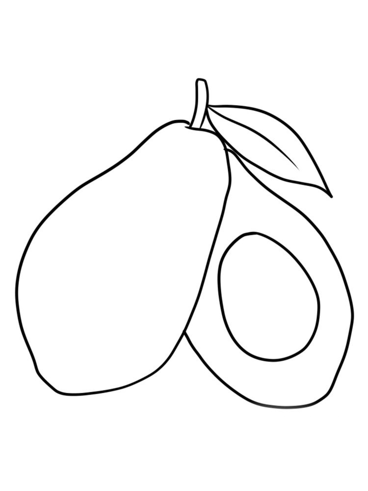 avocado coloring page print pdf