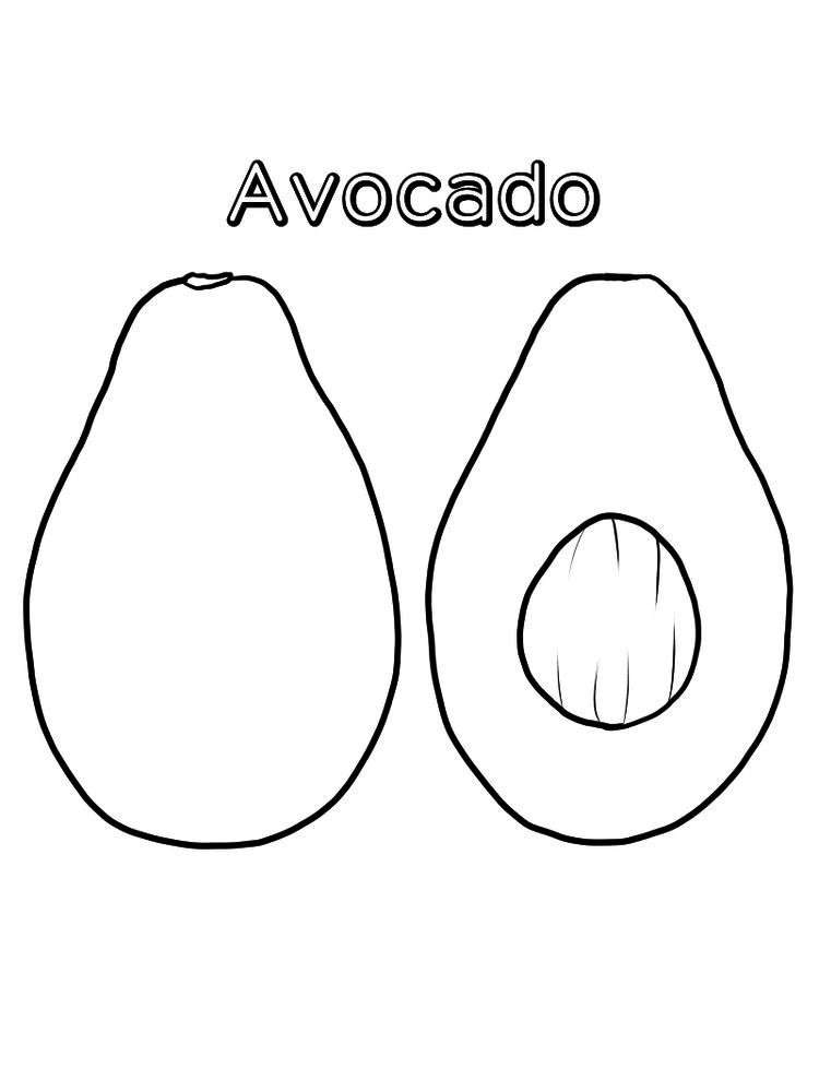 avocado coloring page print