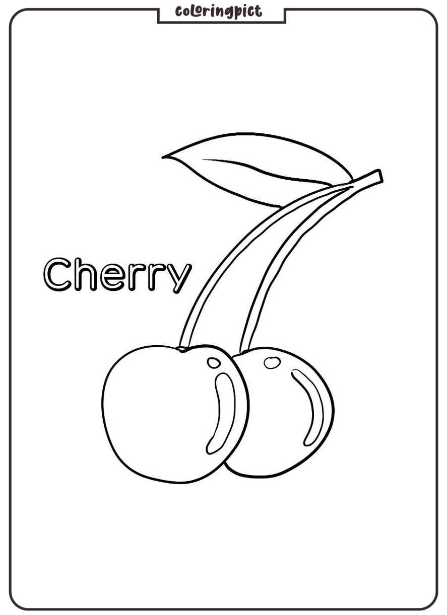Delicious Cherry Coloring Page 2 cherry coloring page print