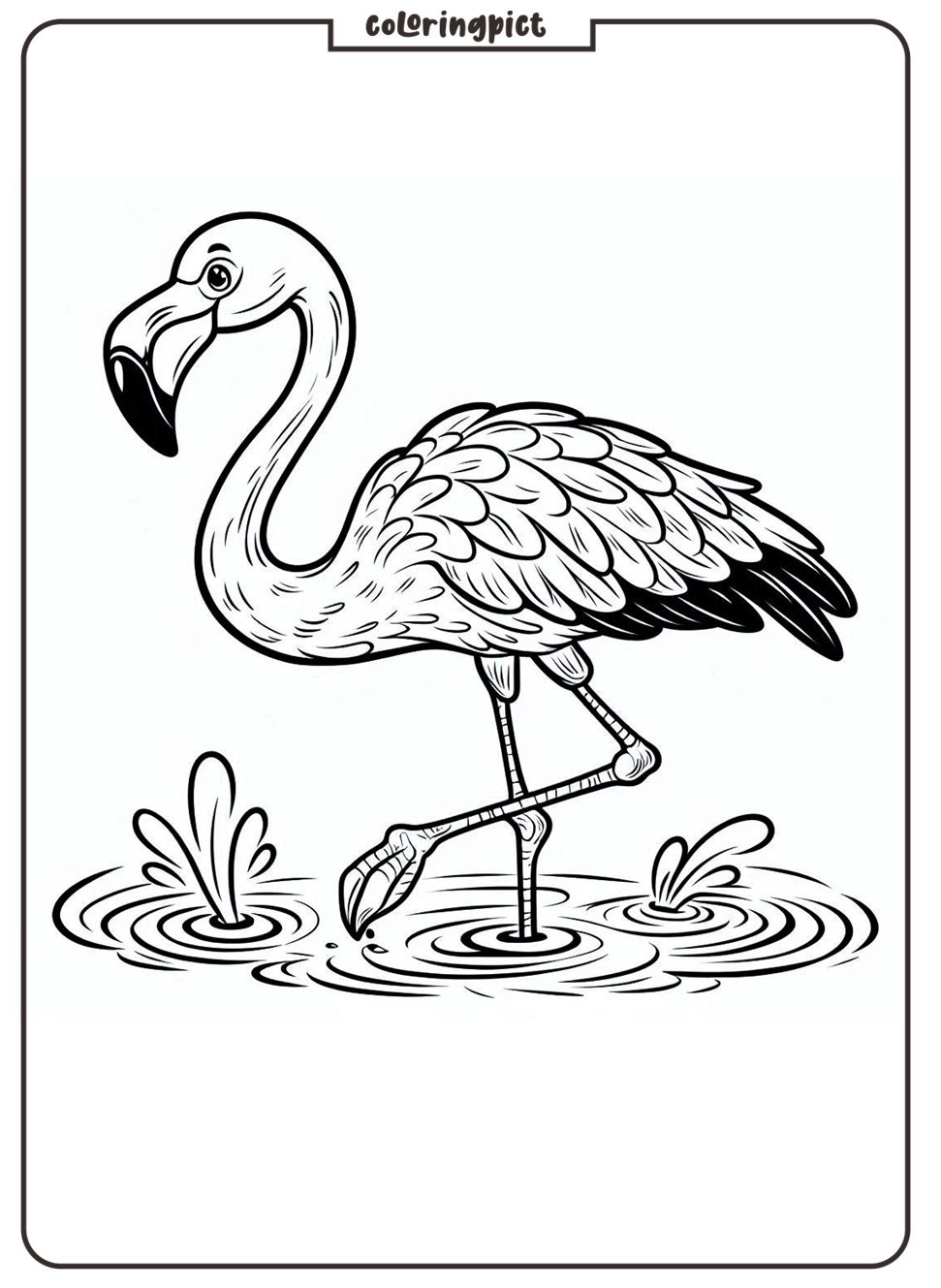 coloring page of flamingo printable