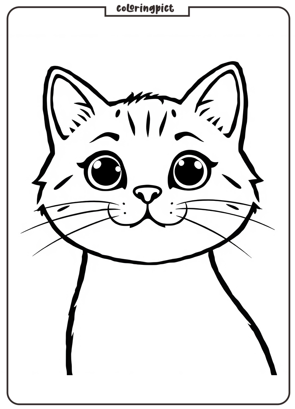 cute cat face coloring page