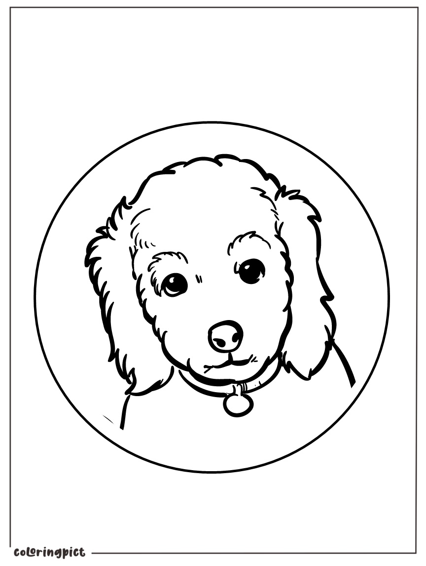 Cute Dog Face Coloring Pages for Kids 5 cute dog face coloring page for kids