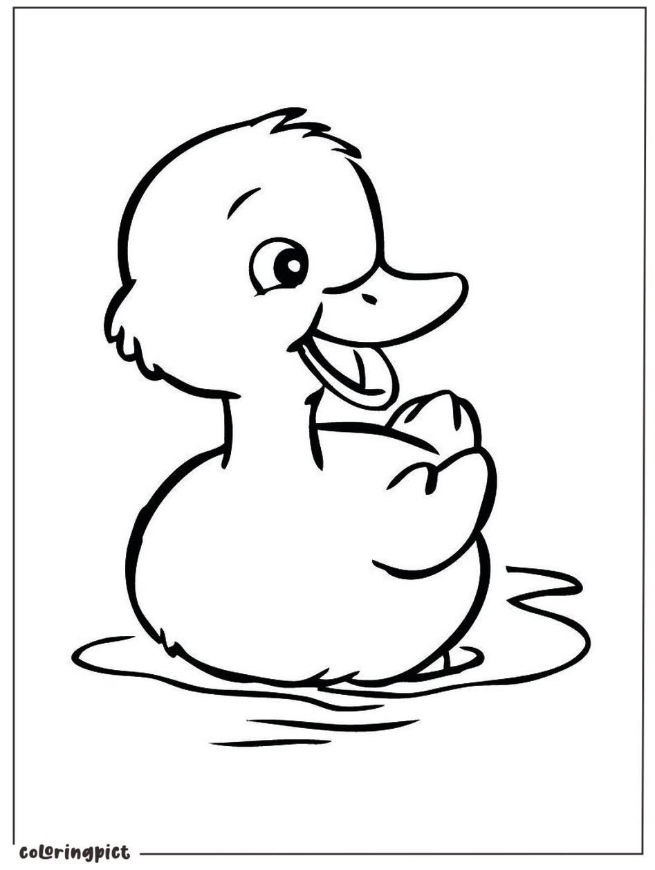 Welcome to the Cute Duckling Coloring Page for Kids 2 cute duckling coloring page