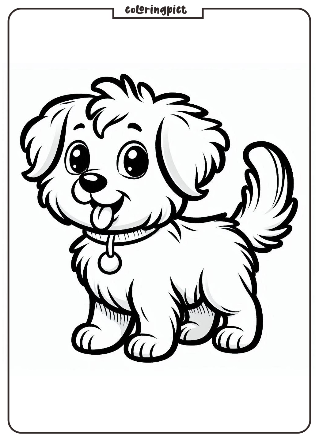 cute pet dog coloring page for kids