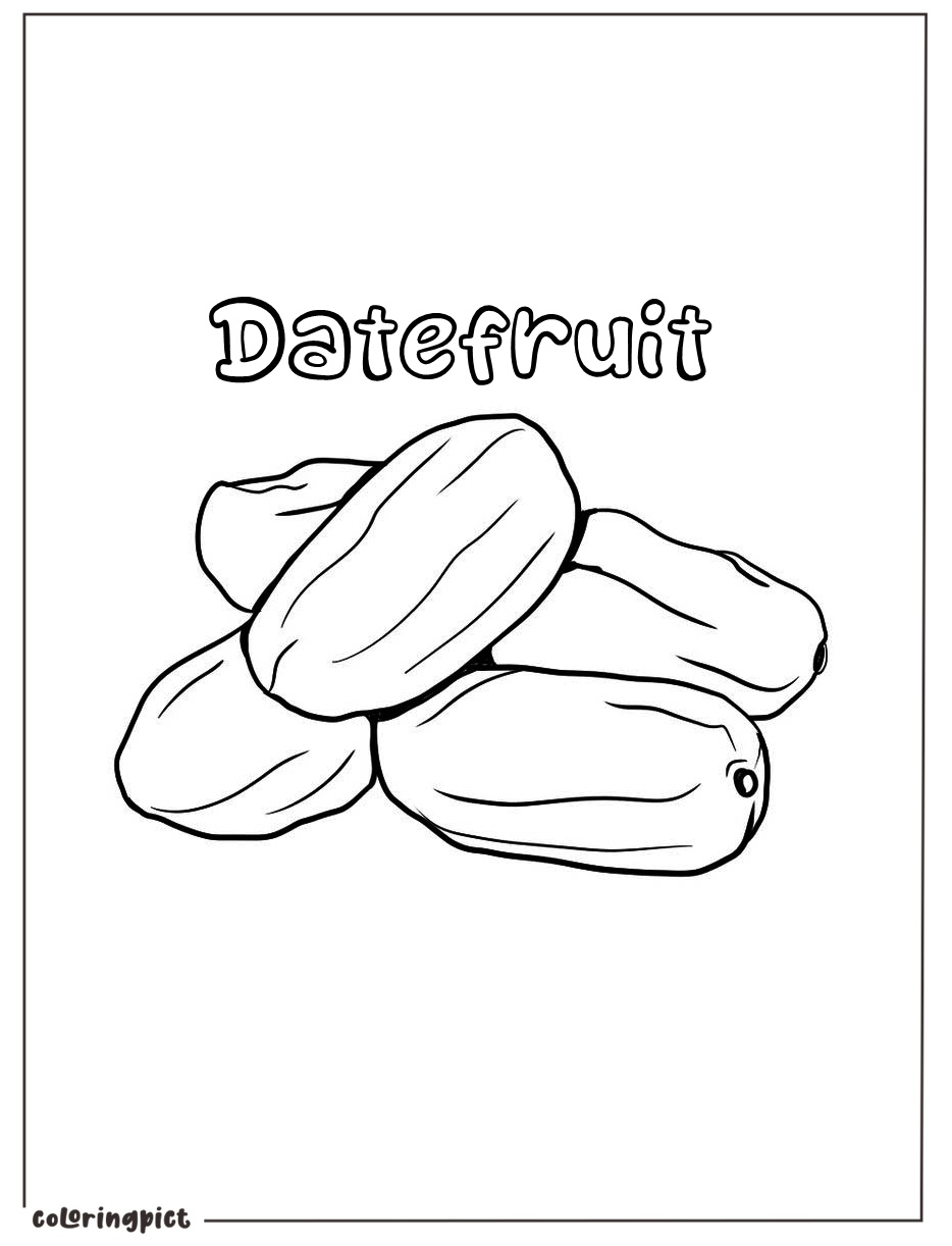 Sweet and Nutritious Fruit, Date Fruit Coloring Page 5 date fruit coloring pictures for kids