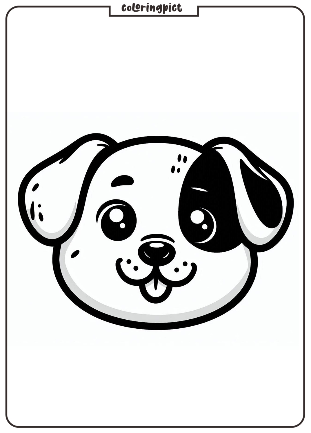 Cute Dog Face Coloring Pages for Kids 1 dog face coloring for kids