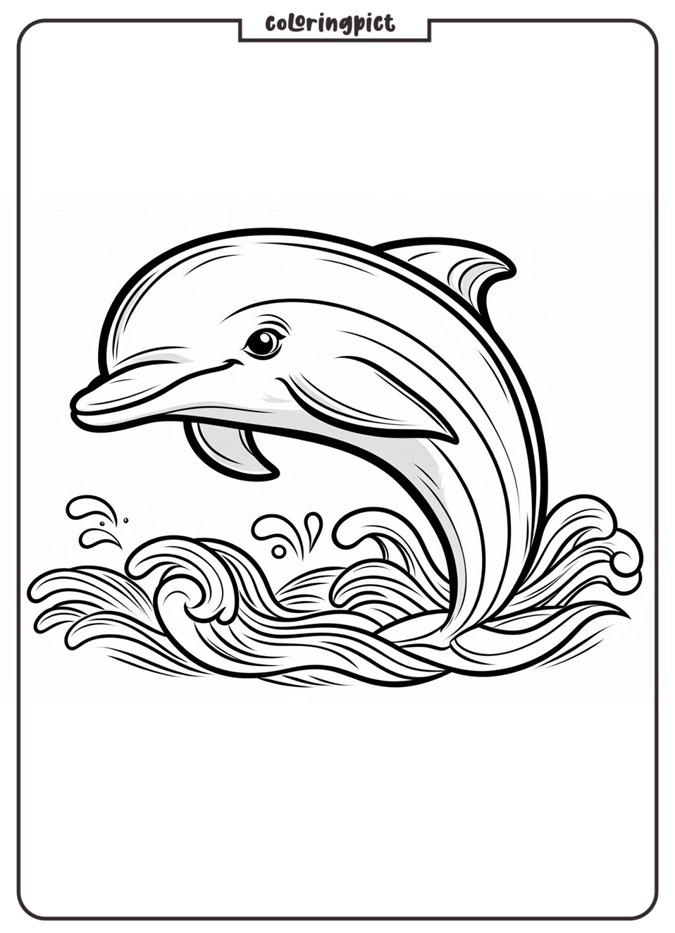 Friendly Dolphin Coloring Page 4 dolphin coloring page printable for kids