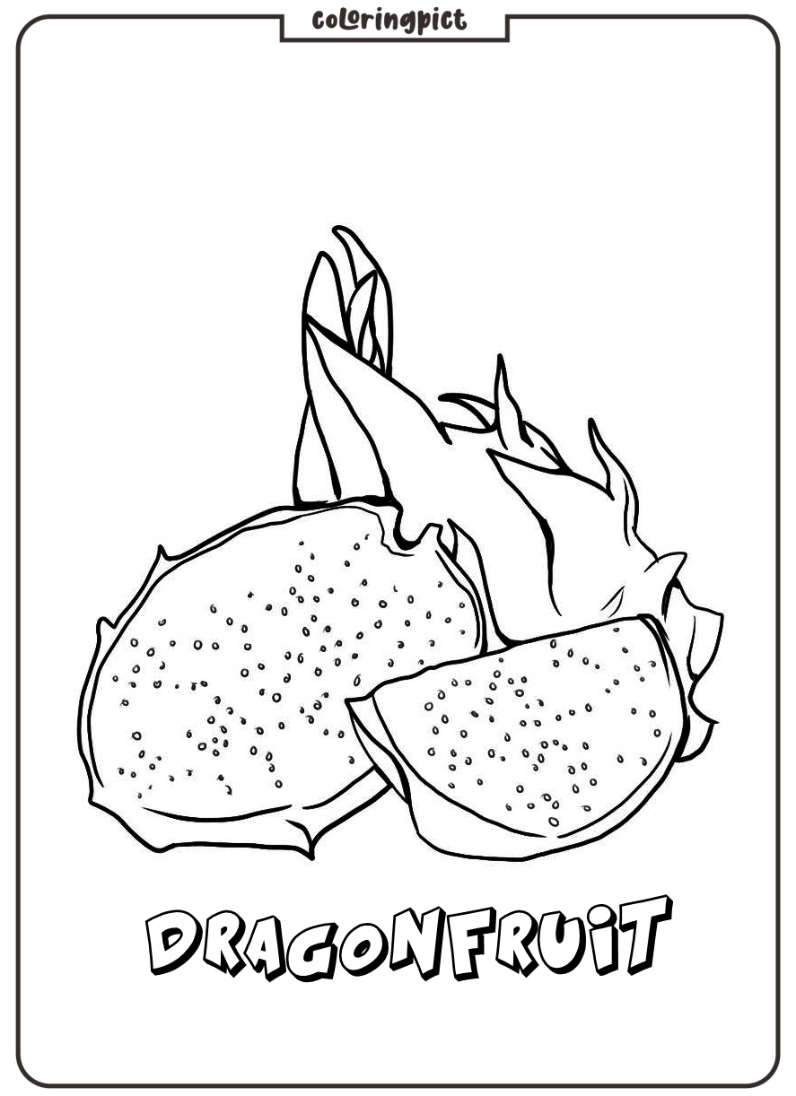 dragonfruit coloring image free