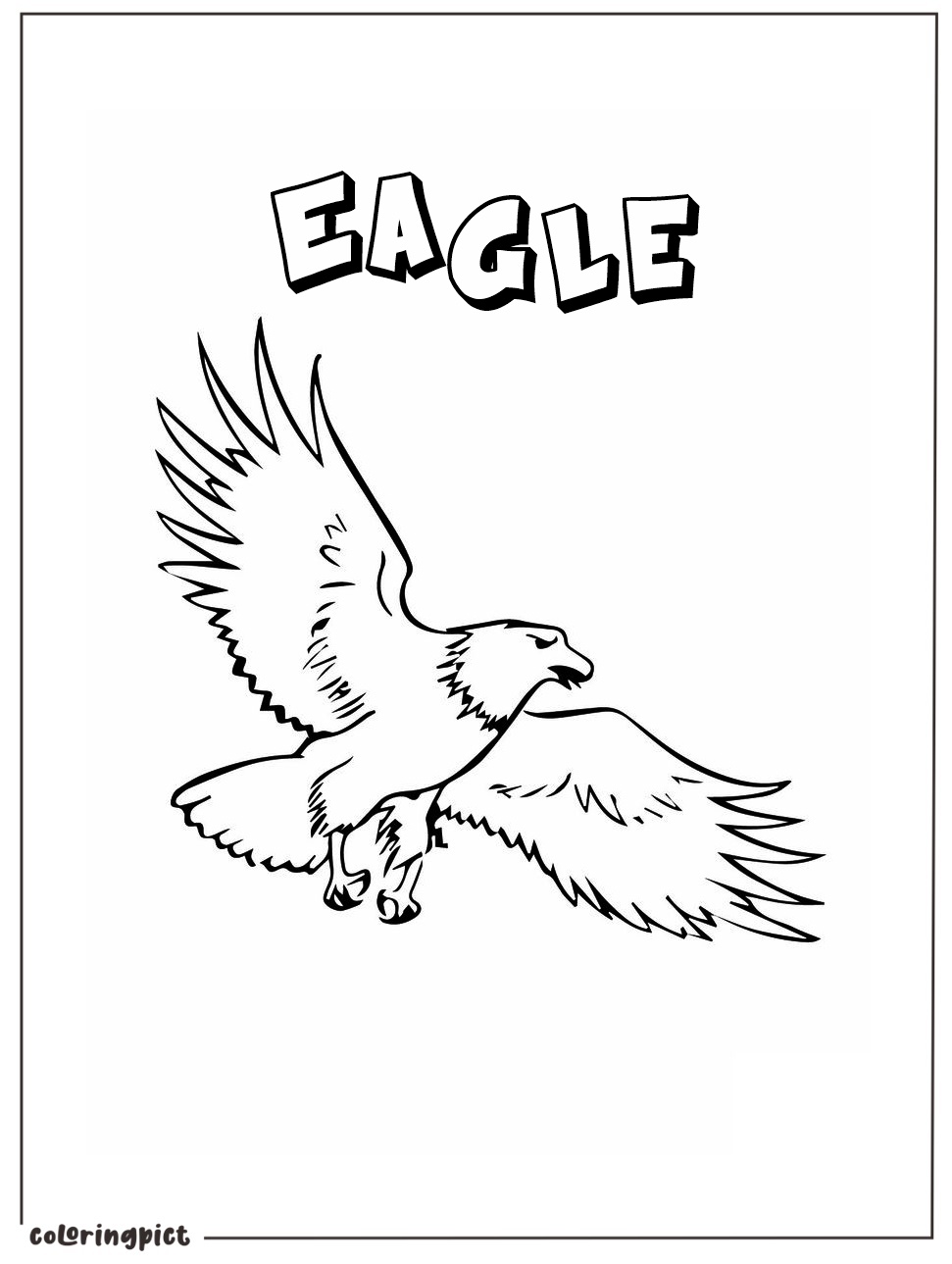 eagle fly coloring page download