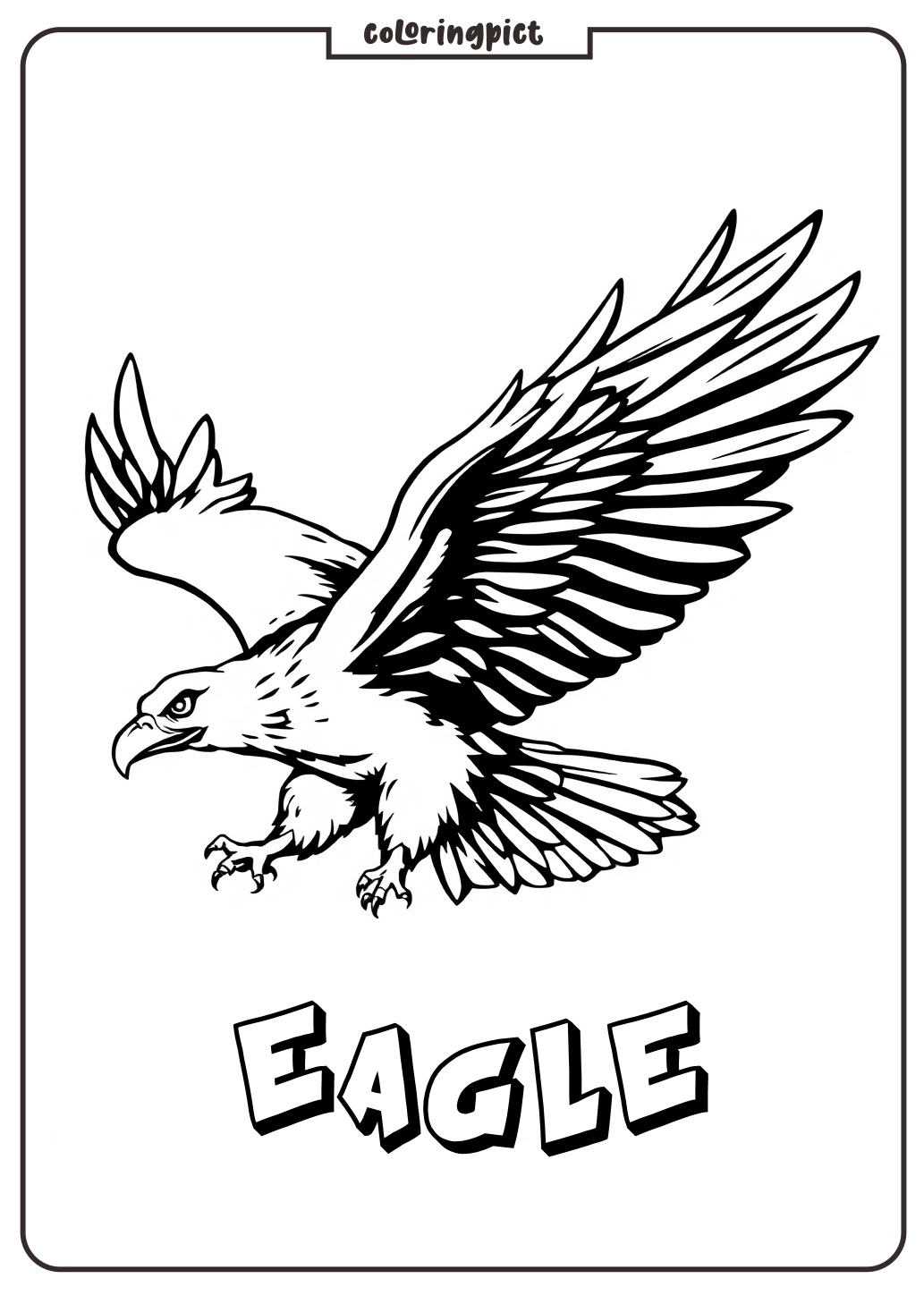 eagle fly coloring page