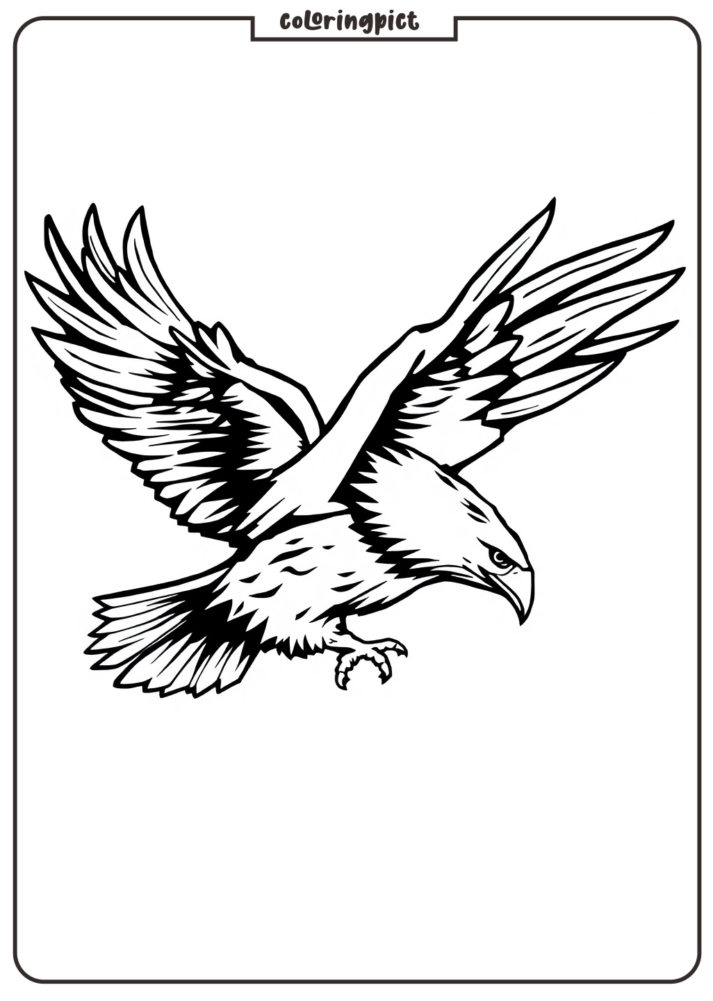 easy eagle fly coloring page