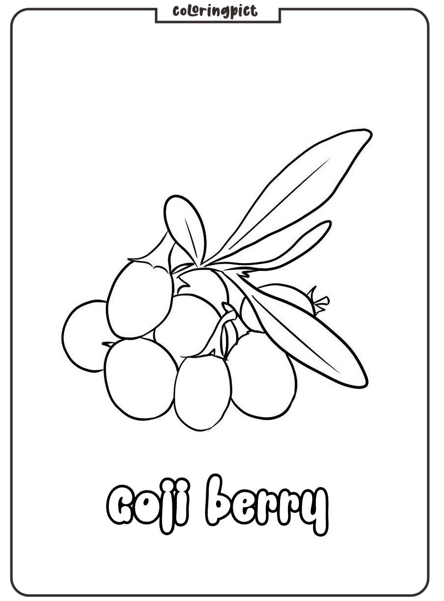 Gojiberry Coloring Page 2 easy goji berries coloring for kid