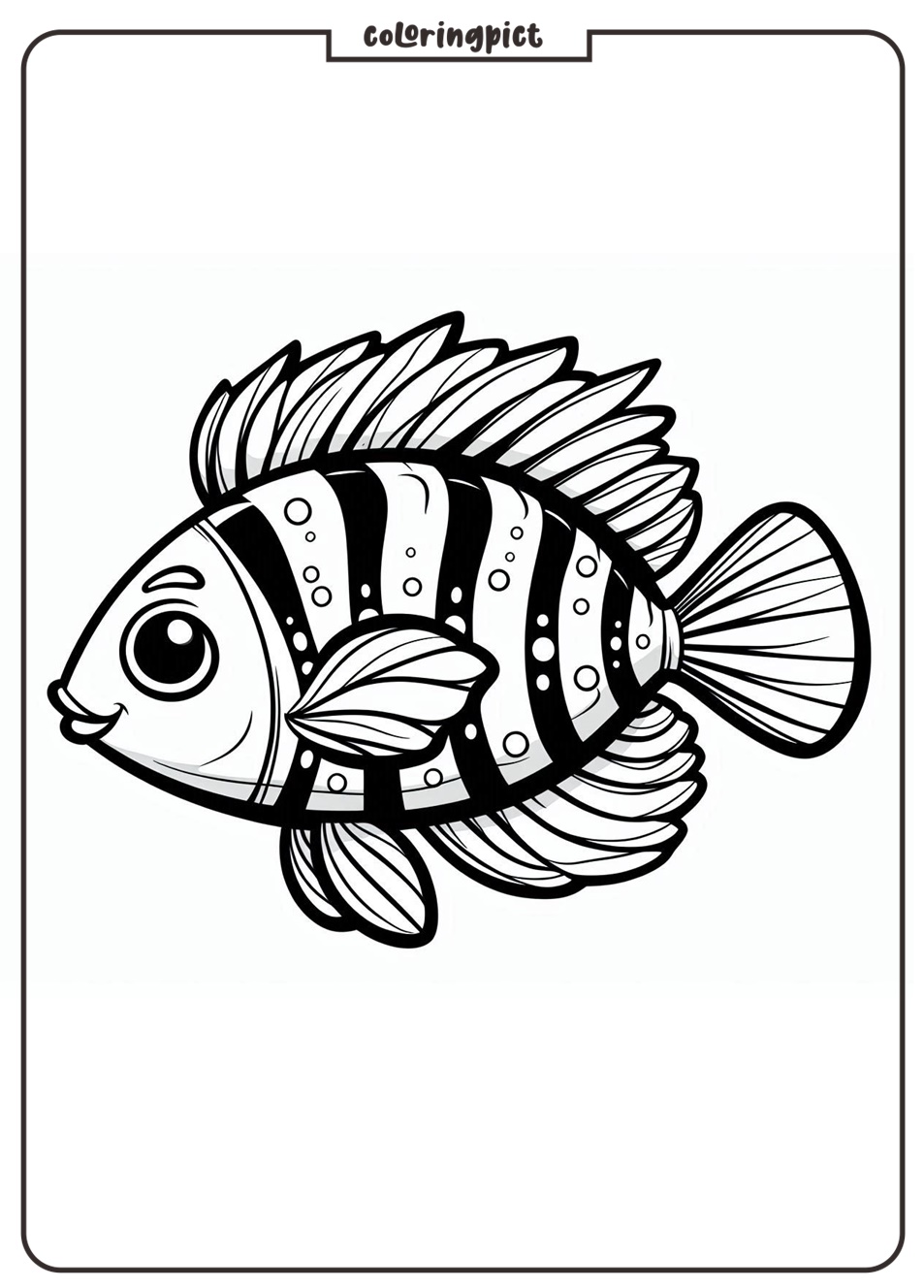 fish coloring page for kid