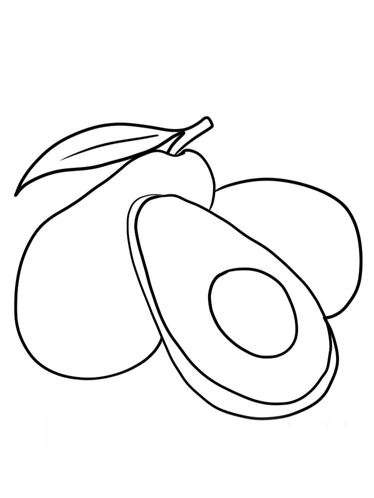 free avocado coloring page pdf