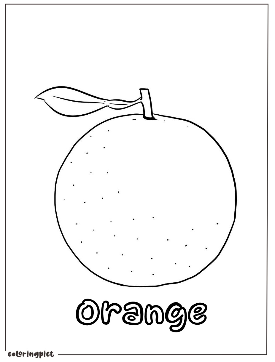 free orange coloring page print