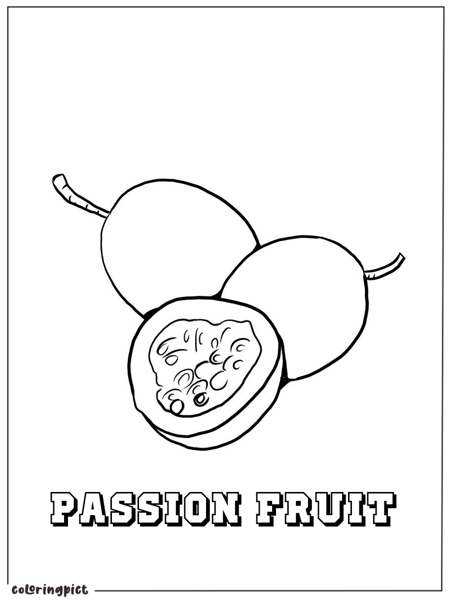 Sweet and Sour Passion Fruit Coloring Page 2 free passion fruit coloring pages to print
