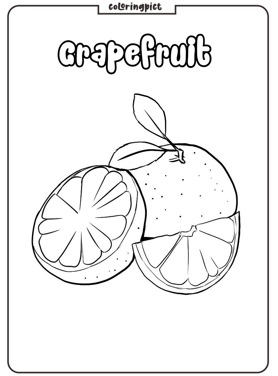grapefruit coloring pages for kids