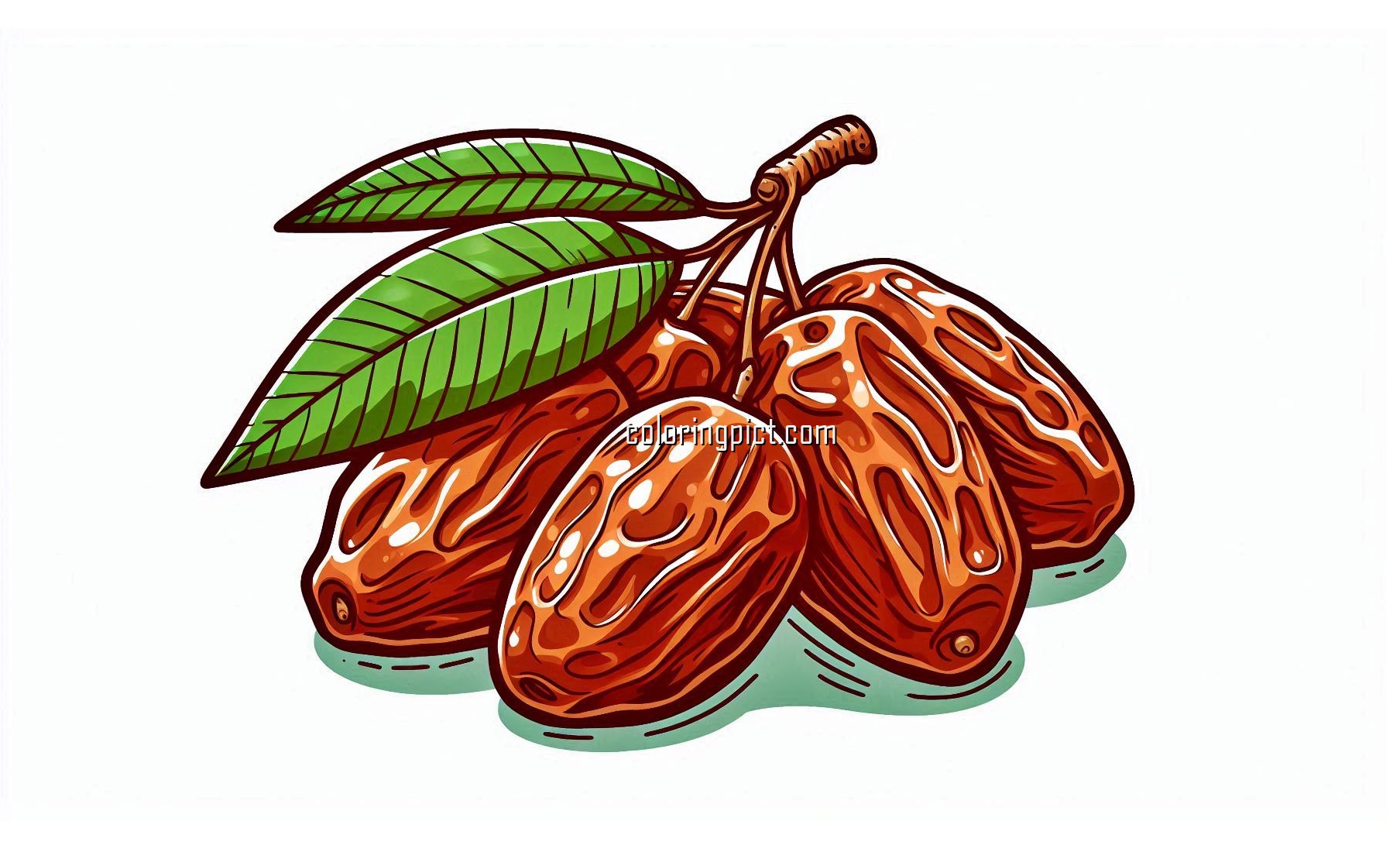 Sweet and Nutritious Fruit, Date Fruit Coloring Page 1 image is date fruit coloring
