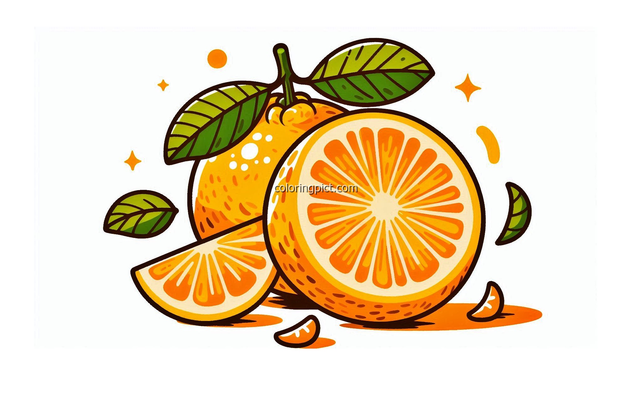 Yuzu Fruit Coloring Page 1 image of Yuzu Coloring