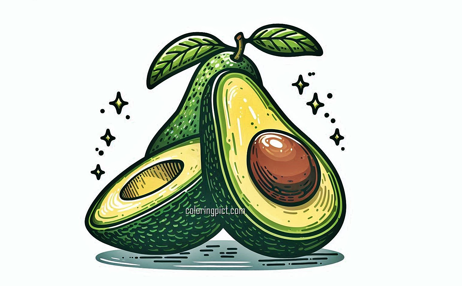 image of avocado coloring