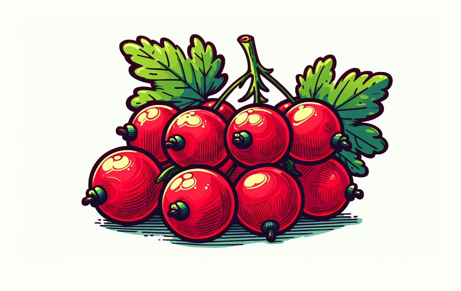 Red Currant Coloring Page 1 image of redcurrant fruit coloring