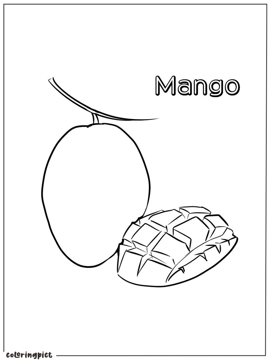 mango image coloring page