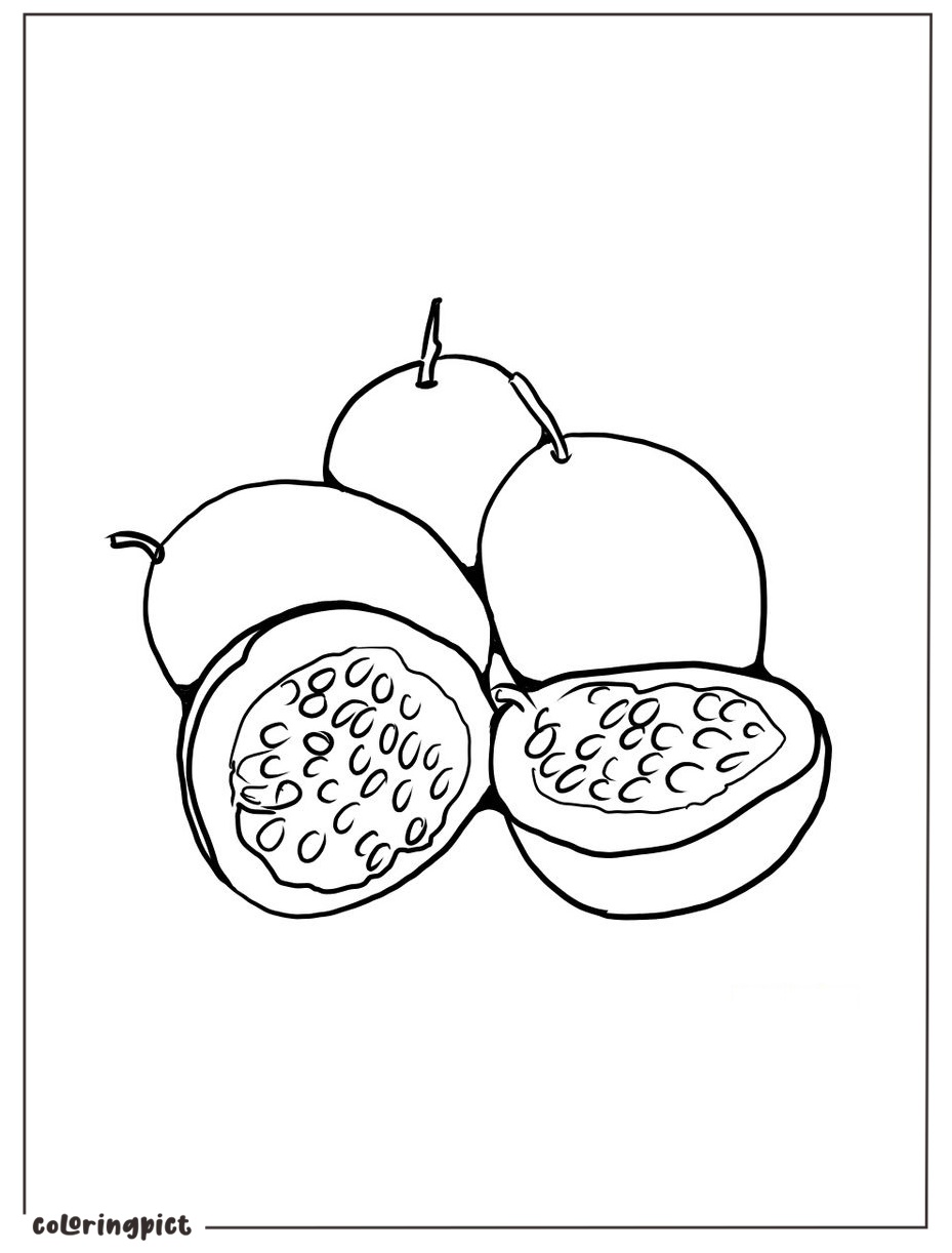 Sweet and Sour Passion Fruit Coloring Page 4 passion fruit coloring pictures print free